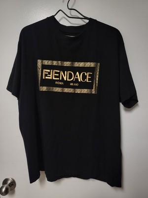 Fendace Fendi x Versace Black T Shirt XL Made In Italy | eBay