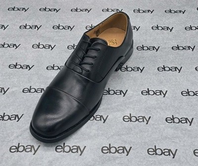 LA Milano Men's Genuine Leather Cap Toe Oxford Dress Shoes, Size 8.5, Black