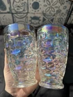 2 Iridescent Yorktown Thumbprint 12 Oz Tumblers Glasses By Federal Glass VTG