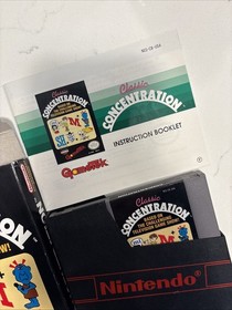Classic Concentration Nintendo NES 1990 Edition Complete In Box with Manual