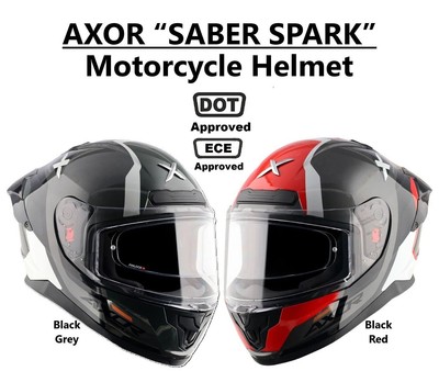 AXOR ''SABER SPARK'' DOT & ECE zertifizierte Motorradhelme mit Spoiler