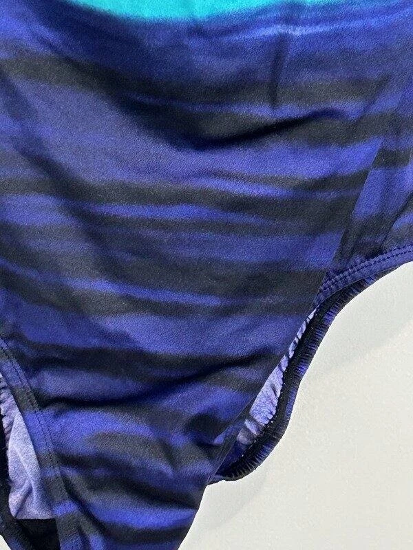 Traje de baño de una pieza para mujer Great Length azul agua negro talla 12 Foto 3 de 4