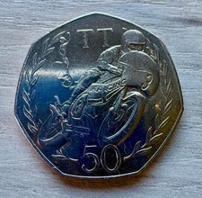 Isle of Man 50p Coin TT Motorcycle Races 1981 Joey Dunlop