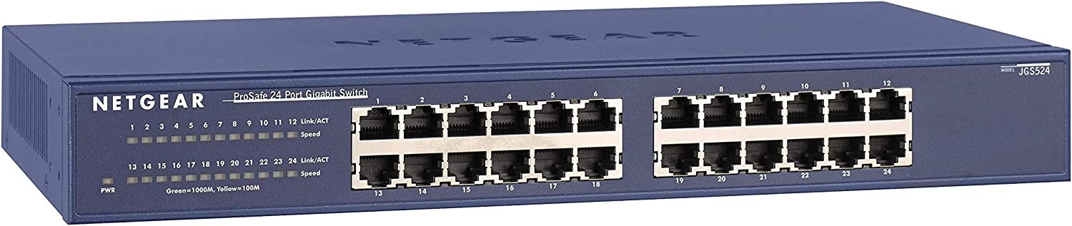 Netgear JGS524 24-Port | Rackmount Gigabit Ethernet Unmanage
