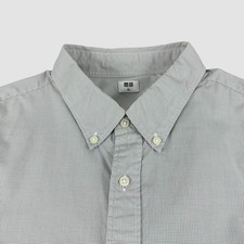 Uniqlo Men’s XL Slim Fit Micro Check Dress Shirt Long Sleeve Button Down