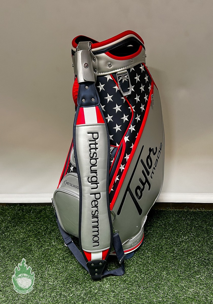Used Taylormade 2025 Heritage Staff Bag 6 Dividers Red/Silver/Blue