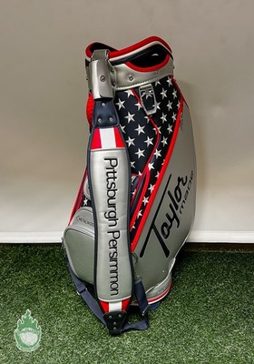 Used Taylormade 2025 Heritage Staff Bag 6 Dividers Red/Silver/Blue
