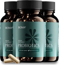 3Pack BIOMA Probiotics Digestive Health Gut Support for Men Women 180 Capsules