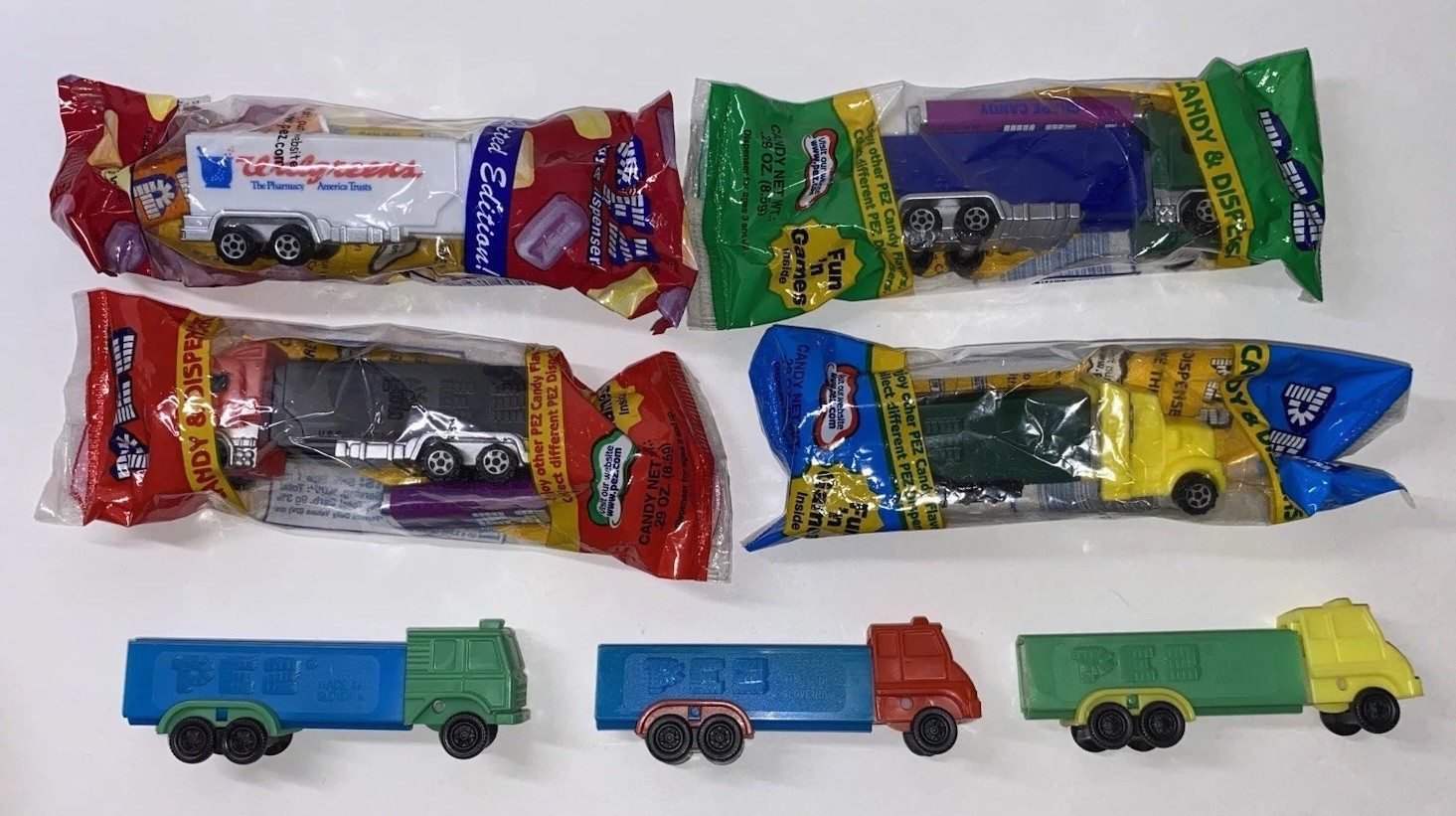 Pez Semi Trucks Dispenser Lot Of 7 Vintage Candy Collector - New & Used-image