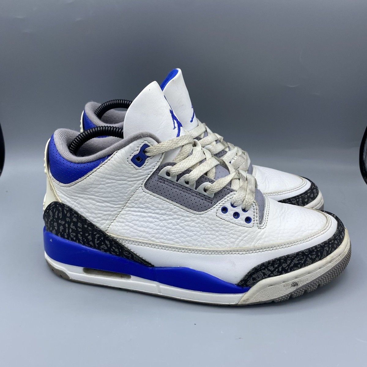 Nike Air Jordan III RETRO 3 Racer Blue Cement OG Sneakers Size 7.5
