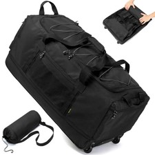 Collapsible Duffle Bag with Wheels 130-170L Extra Large Expandable Black