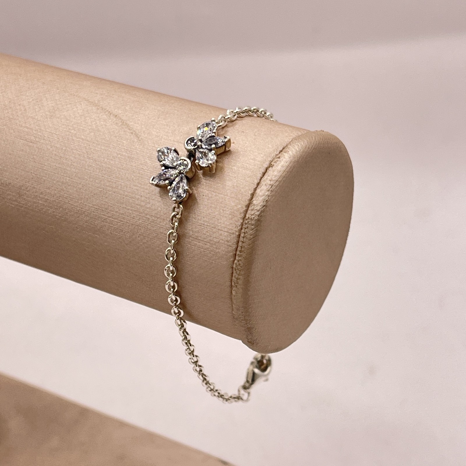 Pandora Womens Sparkling Herbarium Cluster Chain CZ 925 Sterling Silver 6.3
