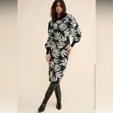 Farm Rio Bossa Banana Knit Sweater Dress Sz Small