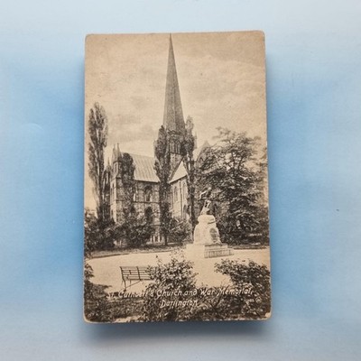 Darlington Postkarte C1910 County Durham St Cuthbert's Church & War Memorial
