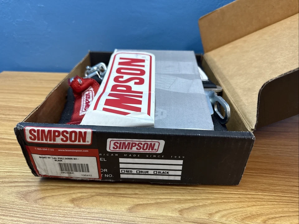 Arnés de seguridad deportivo Simpson Safety 29043BK 5 puntos 55" NUEVO NOS Foto 2 de 4