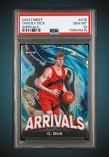 2023 Finest #A15 Gradey Dick Arrivals Refractor Rookie PSA 10 - Free Shipping 
