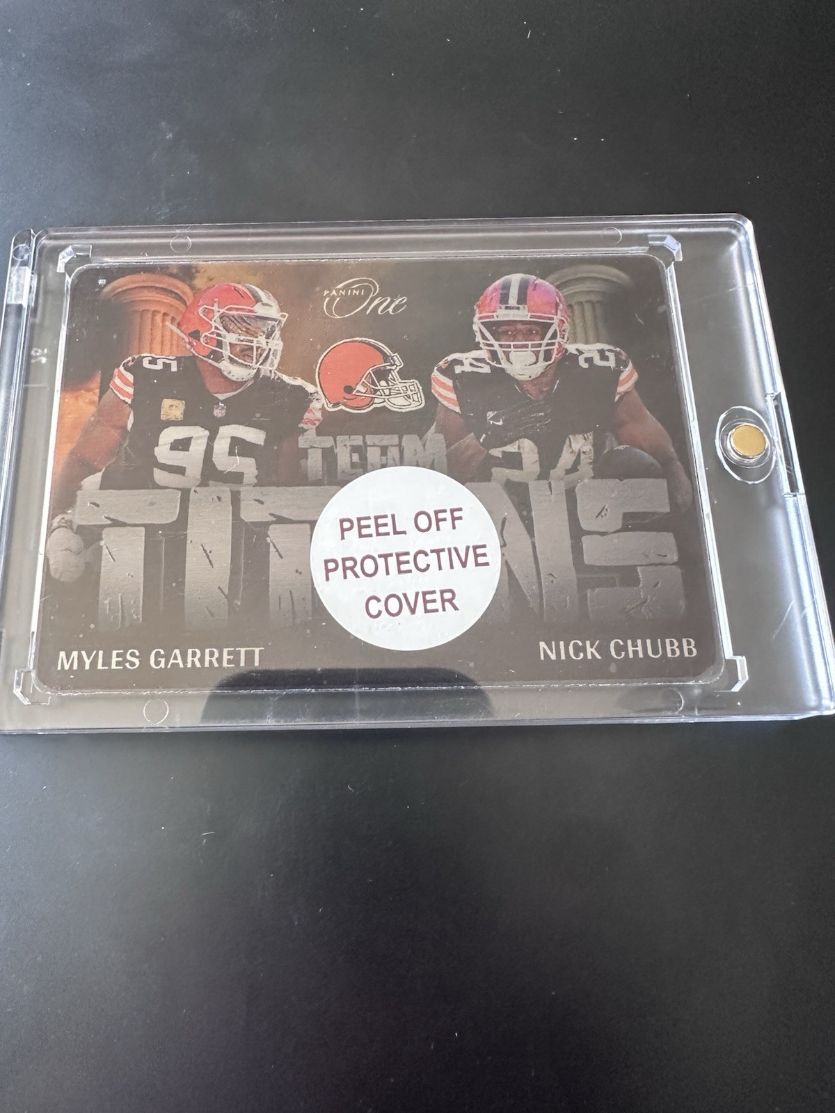 2024 Panini One Nick Chubb Myles Garrett Team Titans #TT-CLE Browns