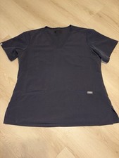 FIGS Unisex Navy Solid V-Neck Medical Scrub Top Shirt Uniform