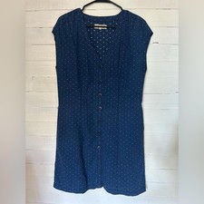Madewell Navy blue with hearts print mini dress, sleeveless, women’s size 8.
