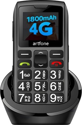 C1+4G Black - Big Buttons Cell for Seniors丨Basic with SOS Button丨Charging Sta...