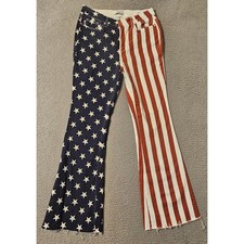 Judy Blue American Flag Stars and Stripes Flare Jeans Womens 11/30 JB88560