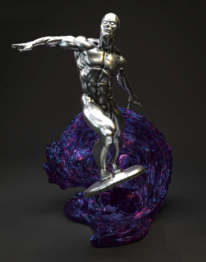 Silver Surfer Soaring Resin Sculpture Statue Model Kit Unpainted/Unassembled - Image 3 of 4