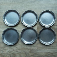 6 Zinnteller Untersetzer  Zinn Engel ES antik, vintage