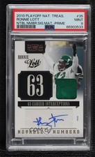 2010 Playoff National Treasures Notable Numbers 1/15 Ronnie Lott PSA 9 Auto z0q