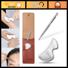 2-in-1 Gua Sha Facial Massage Tool Stainless Steel Acupuncture Pen for Pain Re