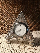 Vintage Brighton Triangle Desk Clock Works New Battery