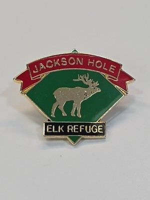 Jackson Hole Elk Refuge Travel Souvenir Lapel Pin 1996 Wyoming