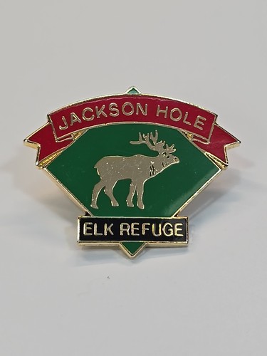 Jackson Hole Elk Refuge Travel Souvenir Lapel Pin 1996 Wyoming