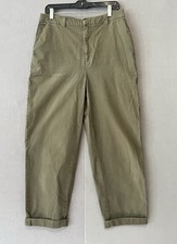Gap women Dark Green Straight up roll cuff comfort khaki pants size 8 tall