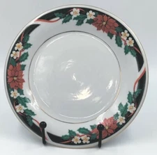 Tienshan Fine China Deck The Halls Christmas Salad Plate Replacement 7-1/2"