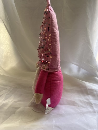 Neu Valentinstag Wichtel rosa glitzernde Mütze mit weißen Zöpfen rosa Liebe - Bild 8 von 12