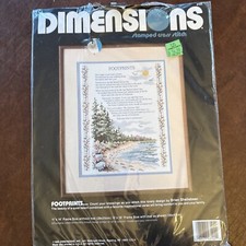 Dimensions Footprints Religious Inspirational Verse Stamped Cross Stitch Kit