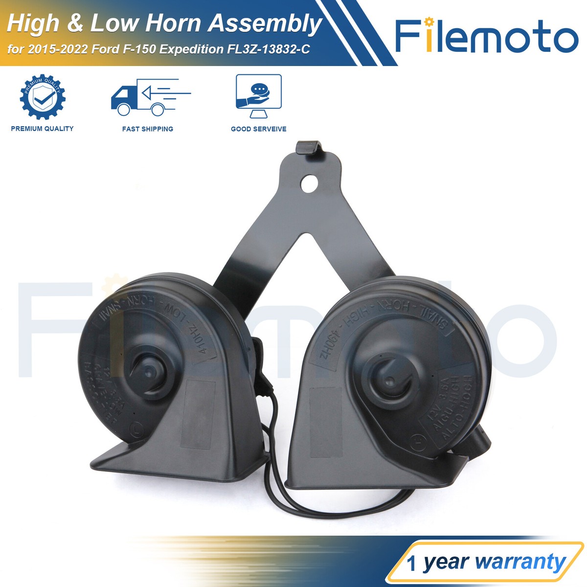 Snail Horn High & Low Dual Pitch Assembly for 2015-2022 Ford F-150