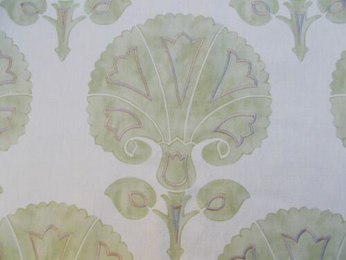 Sanderson Curtain Fabric 'DALLOWAY' Apple/Cream 3.5 METRES - Embroidered Linen - Picture 1 of 7