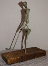 Vtg Unique Golfer 5 1/2" Tall Golf Metal Golfing Figurine Made in Spain