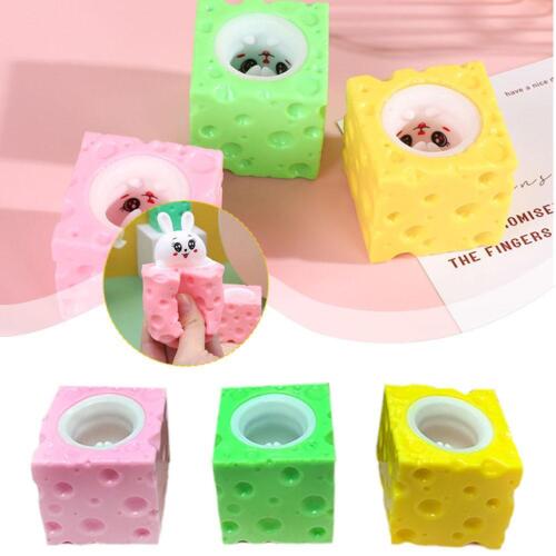 Funny Squeeze Anti-stress Toy Cheese Cup Rabbit Stress Hot Toys Relief G0H1 - Picture 1 of 12