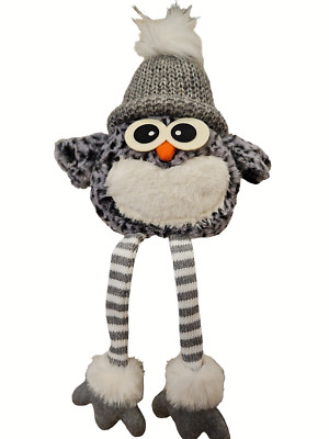 OWL Plush Sitter Long Leg Fur Black Gray Sweater Hat Fur Holiday New Hannas