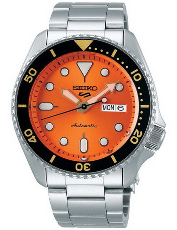 Seiko 5 Sports SKX 'Midi' Orange Stainless Steel Automatic Mens