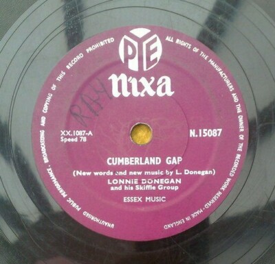 CUMBERLAND GAP Lonnie Donegan Selten Original UK PYE 78 Single 10'' 78 RPM
