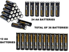 Powerdrive Disposable Batteries 24 AA and 12 AAA | Ultra Long Lasting | 36 Pack