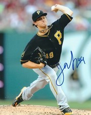 Signed  8x10 JEFF LOCKE Pittsburgh Pirates Autographed photo - COA 