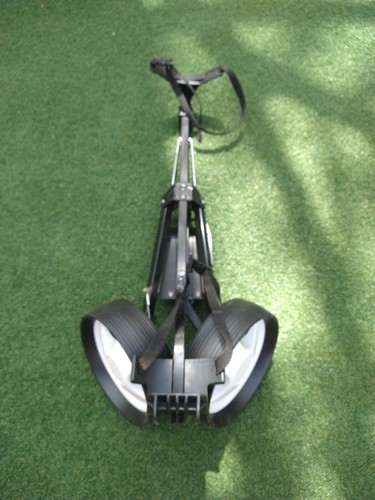 2 WHEEL GOLF CLUB BAG CART LIGHTWEIGHT COLLAPABLE W/SCORECARD HOLDER - GOOD COND - Picture 12 of 15