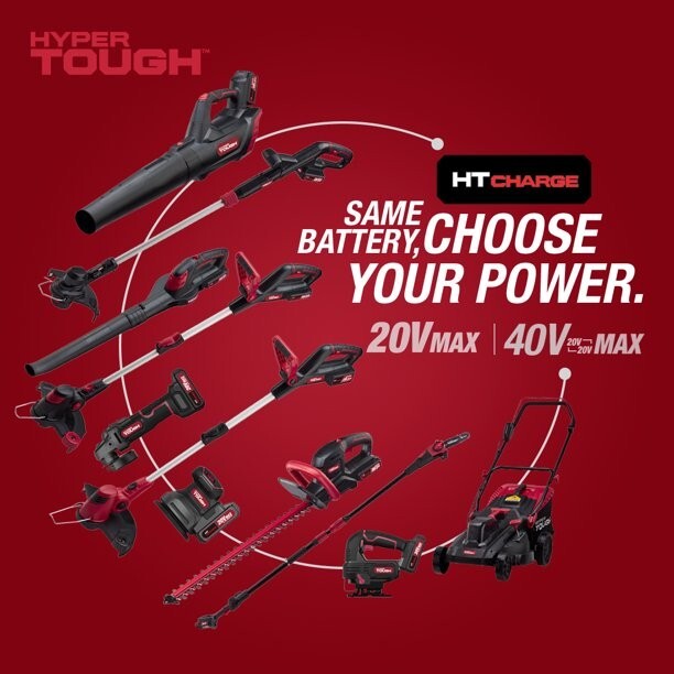 HYPER TOUGH 20V MAX 13" 20V 4.0AH BRUSHLESS BATTERY POWERED STRING TRIMMER