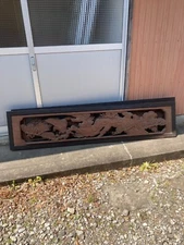 Japanese transom window Wooden Carving Ranma set openwork screen Handmade