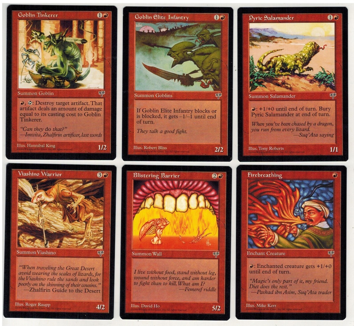 Magic The Gathering 6 Cards Mirage MTG Red 1996 | eBay