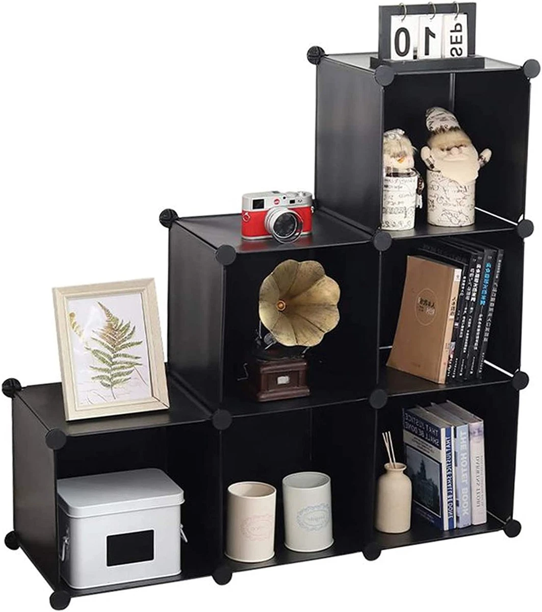 6 Cube Storage Organizer Shelves Bins Bookshelf Stackable Bookcase